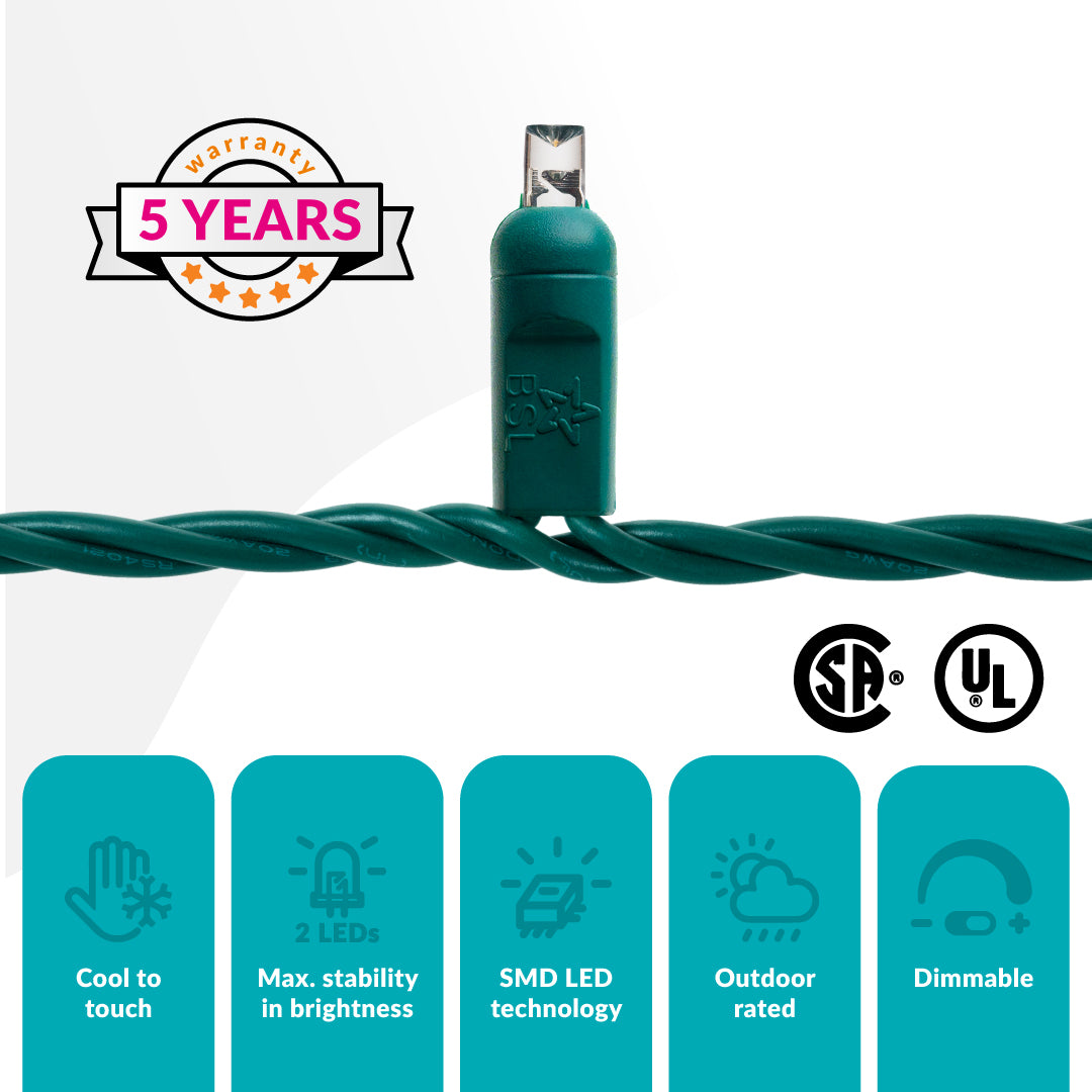 Steady Mini Lights - Green Wire - Standard Plug (Case of 12) Pre-order