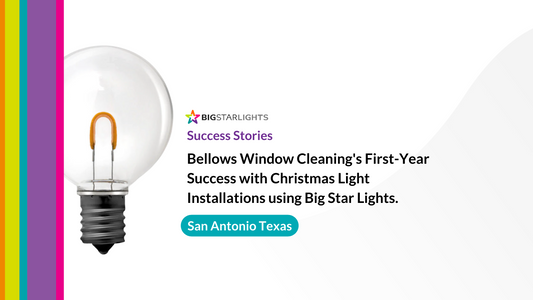 Bellows Window Cleaning's Success with Christmas Light Installations using Big Star Lights.