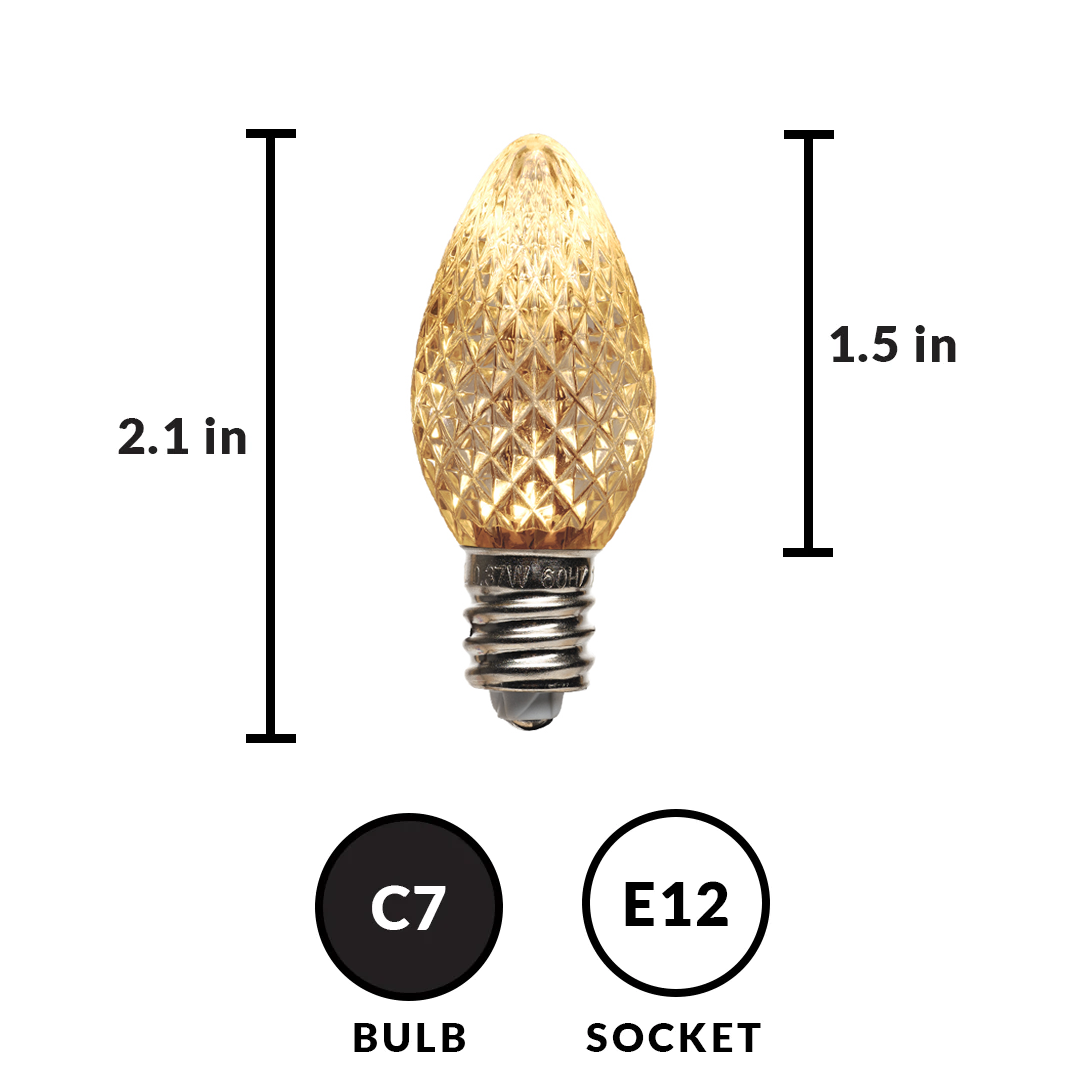 Commercial Grade C7 Faceted Christmas Lights | LED Bulbs | Big