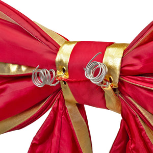 Nylon Red Bow with Gold Trim