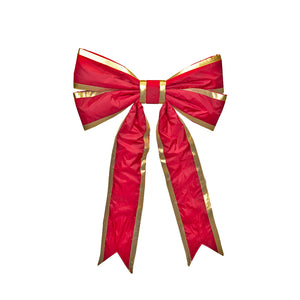 Nylon Red Bow with Gold Trim (Case of 20/10) Preorder