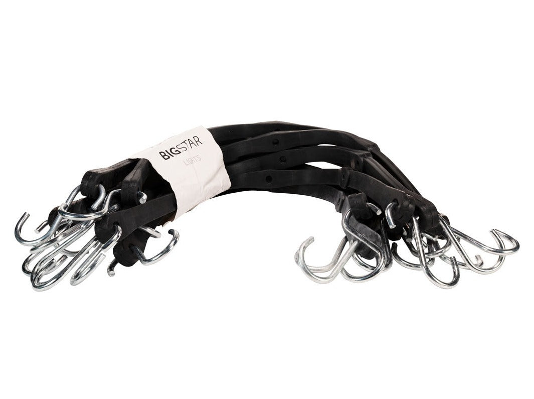 Rubber Bungee Cords 24 in Black 10 Pack
